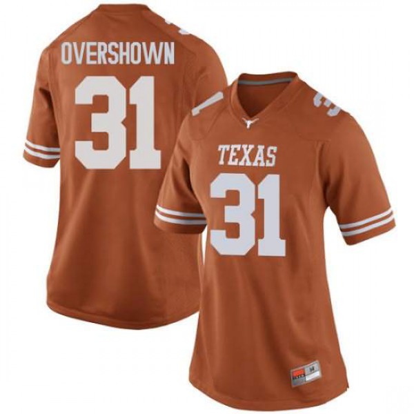 Womens University of Texas #31 DeMarvion Overshown Game Embroidery Jersey Orange